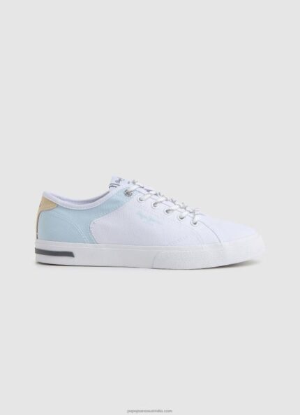 Women White Pepe Jeans Kenton Road Basic Sneakers 60J40635