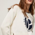 Women White Pepe Jeans Logo Print Cotton Jersey 60J40253