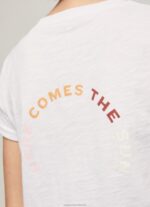 Women White Pepe Jeans Logo Print T-Shirt 60J40381 - Image 5
