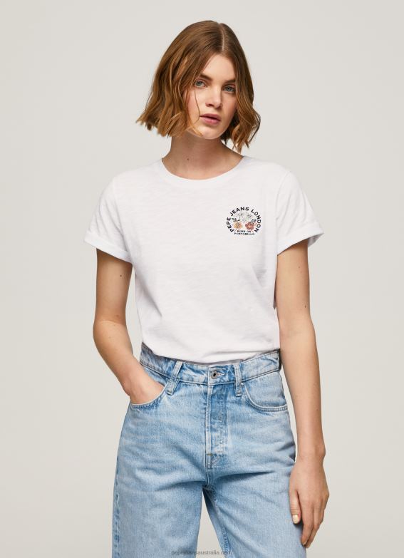 women_white_pepe_jeans_logo_print_t_shirt_60j40381.jpg Women White Pepe Jeans Logo Print T-Shirt 60J40381 - Image 1