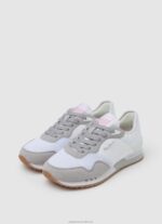 Women White Pepe Jeans London Troy Combined Sneakers 60J40590 - Image 3