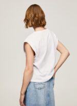 Women White Pepe Jeans Photo Print T-Shirt 60J40387 - Image 4