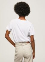 Women White Pepe Jeans Photo Print T-Shirt 60J40432 - Image 4