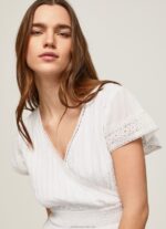 Women White Pepe Jeans Poete Embroidered Cotton Dress 60J40165 - Image 3