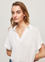 Women White Pepe Jeans Polo Shirt 60J40397 - Image 3