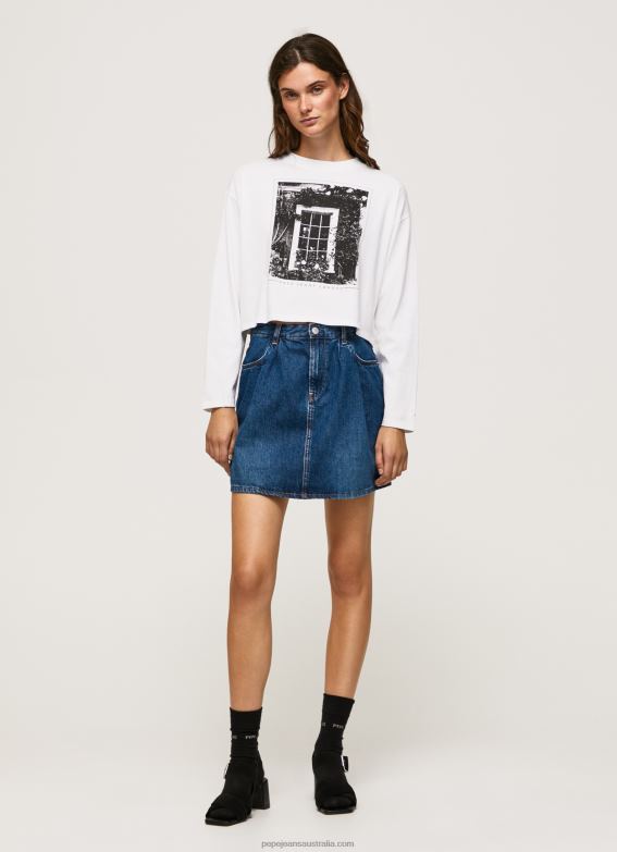 women_white_pepe_jeans_printed_long_sleeved_t_shirt_60j40428.jpg Women White Pepe Jeans Printed Long Sleeved T-Shirt 60J40428 - Image 1