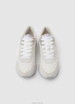 Women White Pepe Jeans Rusper Pearl Combined Sneakers 60J40596 - Image 2