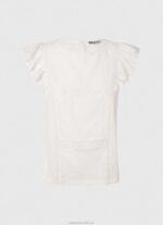 Women White Pepe Jeans Shirt With Openwork Details 60J40437 - Image 5