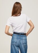 Women White Pepe Jeans Short-Sleeved Cotton T-Shirt 60J40420 - Image 4
