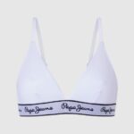 Women White Pepe Jeans Stretchy Cotton Bra 60J40540