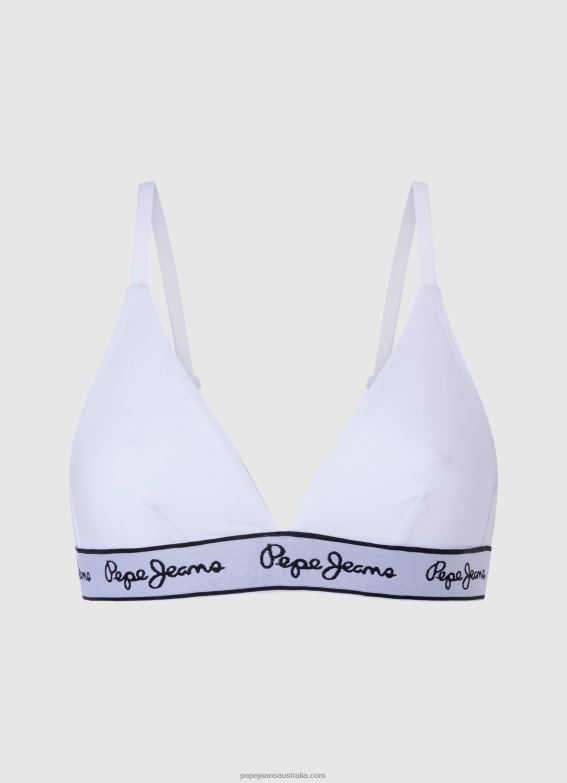 women_white_pepe_jeans_stretchy_cotton_bra_60j40540.jpg Women White Pepe Jeans Stretchy Cotton Bra 60J40540 - Image 1