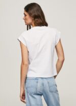Women White Pepe Jeans Union Jack Printed T-Shirt 60J40415 - Image 4